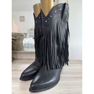 SheSole Women's Fringe Cowboy Cowgirl Boots Wide Western Suede Tassel Boots 10W